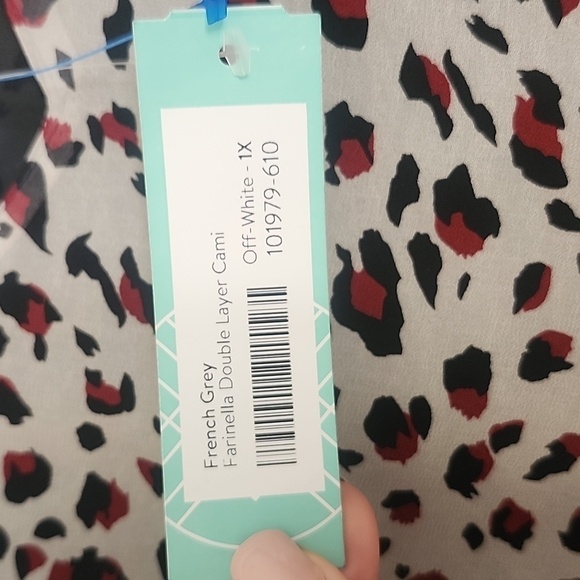 NWT FRENCH GREY FARINELLA DOUBLE LAYER CAMI ANIMAL PRINT 1X - Picture 5 of 13